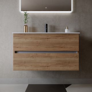 Подвесная тумба под раковину Sancos Urban UR90EG 90см дуб галифакс натуральный